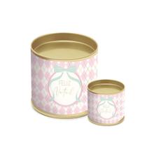 Lata para Panetone Hot Stamping Candy Feliz Natal - Rosa - 01 Unidade - Cromus - Rizzo