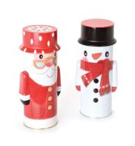 Lata Personagens Natalinos Com 3 Empilhados - Modelo Boneco de Neve