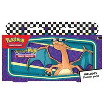 Lata Pokemon Estojo de Metal do Charizard 2 Boosters Inglês