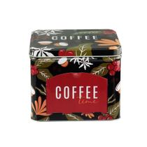 Lata Porta Cápsulas de Metal Coffee Flowers Preto - Lyor Lata Porta Cápsulas de Metal Coffee Flowers Preto - Lyor