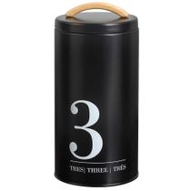 Lata Porta Condimentos N3 Metalla Preto Cozinha Black Yoi