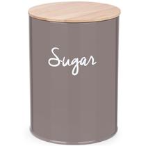 Lata Porta Condimentos Sugar Pote Para Açúcar Aço e Bambu Haus Concept Warm Gray Lata Porta Condimentos Sugar Pote Para Açúcar Aço e Bambu Haus Concept Warm Gray
