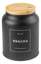 Lata Premium 1,5l Porta Açúcar Café E Snacks Tampa De Bambu OU
