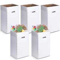 Latas de Lixo de Papelão Tioncy Descartáveis/Reutilizáveis (30L) - Pacote com 5 Unidades e Sacos