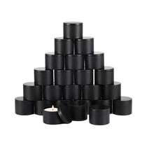 Latas De Metal Para Velas De 8oz E 4oz, Pacote Com 24, Tampas Com Acabamento Em Madeira, Herméticas