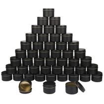 Latas de vela GENHAKON Black de 4 onças (48 pacotes) para fazer velas Latas de vela GENHAKON Black de 4 onças (48 pacotes) para fazer velas