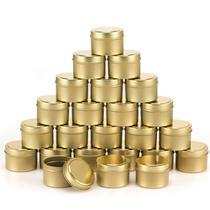 Latas de vela SONVIIBOX, 24 unidades, kit DIY dourado de 120 ml