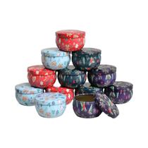Latas De Velas Com Estampa Floral, 12 Peças, Recipientes Redondos DIY Para Fabricação Criativa De