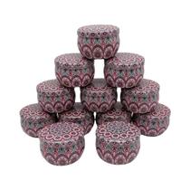 Latas De Velas Com Estampa Floral 12pcs Recipientes Redondos DIY Com Tampas Para Fabricação Criativa