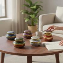 Latas Decorativas Mandala Kit 2 Porta Joias Porta Objetos Estilo Moderno Decoração Luxo