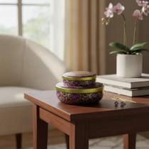 Latas Decorativas Mandala Kit 2 Porta Joias Porta Objetos Estilo Moderno Decoração Luxo