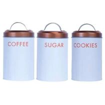 Latas Decorativas P/ Mantimentos Cozinha Moderna Com 3 Peças