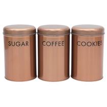 Latas Decorativas P/ Mantimentos Cozinha Moderna Com 3 Peças