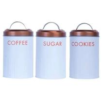 Latas Decorativas P/ Mantimentos Cozinha Moderna Com 3 Peças