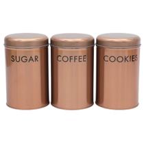 Latas Decorativas P/ Mantimentos Cozinha Moderna Com 3 Peças