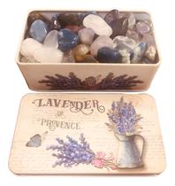 Latinha Com Cristais Naturais - Tema Lavanda Latinha Com Cristais Naturais - Tema Lavanda