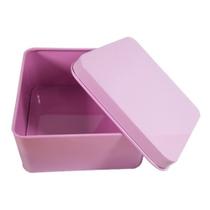 Latinha De Metal Quadrada 6,5x6,5x4cm Rosa 10un - Art Lille