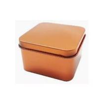 Latinha De Metal Quadrado 6,5x6,5x4cm Bronze 10un - Art Lille