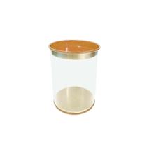 Latinha Tubular Transparente com Tampa Dourada em Metal - ø6,5 cm x 8,5 cm - 6 unidades - Art Lille - Rizzo