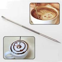 Latte Art Agulha De Decoracao Cafe E Cappuccino 13 Cm Inox - RALEO