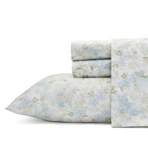 Laura Ashley Home - Lençóis Queen, Conjunto de Roupa de Cama de Algodão Sateen Suave - Decoração de Casa Elegante, Suave e Respirável (Rena Teal, Queen)