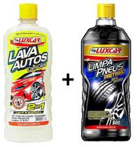 Lava Autos Com Cera 500ml + Limpa Pneus Pretinho Luxcar