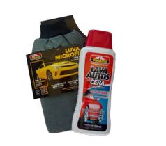 Lava Autos Com Cera Carnaúba 500ml + Luva De Microfibra 8001