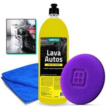 Lava Autos Vonixx 1,5L Shampoo Automotivo Vintex Aplicador Zacs Pano Microfibra