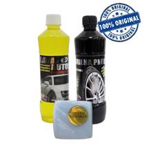 Lava carro shampoo detergente automotivo + pretinho com esponja kit 3 em 1