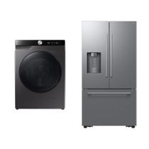 Lava e seca Samsung WD13 Inox 127 + Geladeira Samsung French Door RF70H 664L 127