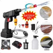 Lava Jato Alta Pressão Portátil, Recarregável, Ideal para Limpeza Profunda de Carros e Motos