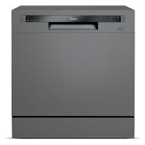 Lava-Louças Midea Cinza com 08 Serviços, 06 Programas de Lavagem e Função Adiar Início - DWA08S