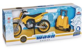 Lava Moto Wash Garage Motocross com máquina de lavar Usual Brinquedos