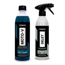 Lava Motos Moto-V 500ML + Limpador de Borrachas Delet 500ml Lava Motos Moto-V 500ML + Limpador de Borrachas Delet 500ml