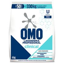 Lava Roupas em Pó Omo Clinical Lavanderia Profissional Pacotão de 4Kg