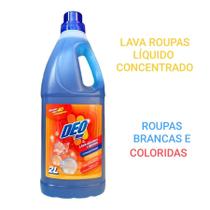LAVA ROUPAS LÍQUIDO CONCENTRADO 2 L 40 lavagens Alto poder de remoção de manchas Para suas roupas brancas e coloridas Fórmula com branqueador óptico