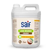 Lava Roupas Líquido Concentrado Coco Saif 5L, Sabão Líquido Lava Roupa Perfumado, Bege, Suave Com Todos Os Tipos De Teci
