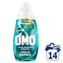 Lava-Roupas Líquido Omo Ciclo Rápido Ação Total Frasco 750ml Lava-Roupas Líquido Omo Ciclo Rápido Ação Total Frasco 750ml