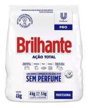 Lava Roupas Sabão Em Pó Brilhante Ação Total Sem Perfume 4Kg