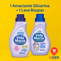 Lava Roupas Vida Macia 500ml + Amaciante Glicerina Vida Macia 500ml Lava Roupas Vida Macia 500ml + Amaciante Glicerina Vida Macia 500ml