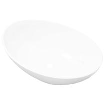 Lavabo de cerámica vidaXL de lujo, forma ovalada, blanco 40x33x13 cm