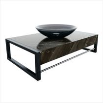Lavabo em Porcelanato Esparta 71,2cm x 28,0cm x 43,0cm Preto/Nero