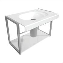 Lavabo para Banheiro Chelles 66cm x 44,5cm x 38,5cm Branco Lavabo para Banheiro Chelles 66cm x 44,5cm x 38,5cm Branco