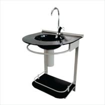 Lavabo para Banheiro Cris Mold 50,5cm x 65,5cm x 46,0cm Preto/Champagne