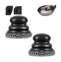 Lavador de ferro fundido Onewly (2 malha grossa preta) com raspador Lavador de ferro fundido Onewly (2 malha grossa preta) com raspador