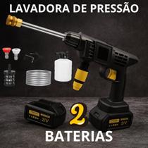 Lavadora de Pressão Portátil 2 Bateria 21v Potente Portátil Carros Motos Bicicletas Janelas