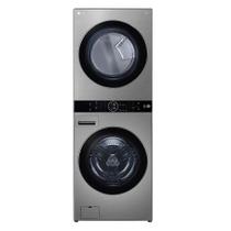 Lavadora e secadora elétrica lg smart washtower c/ ia aidd 17kg aço escovado 220v wk17vs6a
