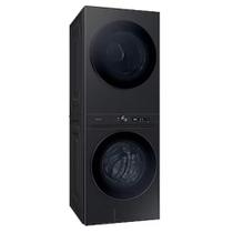 Lavadora e secadora samsung front load bespoke a gás com ai laundry hub em aço inox preto 127v wh17dbh570gv/az