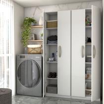 Lavanderia Completa Andorra 4 Portas 8 Prateleiras Branco Neve - Panorama Móveis