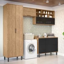 Lavanderia Completa Toscana 6 Portas 3 Gavetas 100% Mdf Freijó/Nero - Mx Móveis